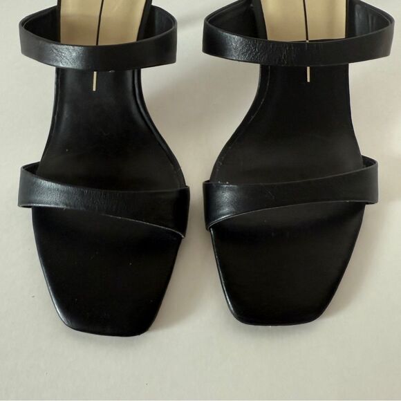 Dolce Vita Women’s Genora Black Leather Heels Square Toe Slide Sandals Size 9.5 - Picture 5 of 8